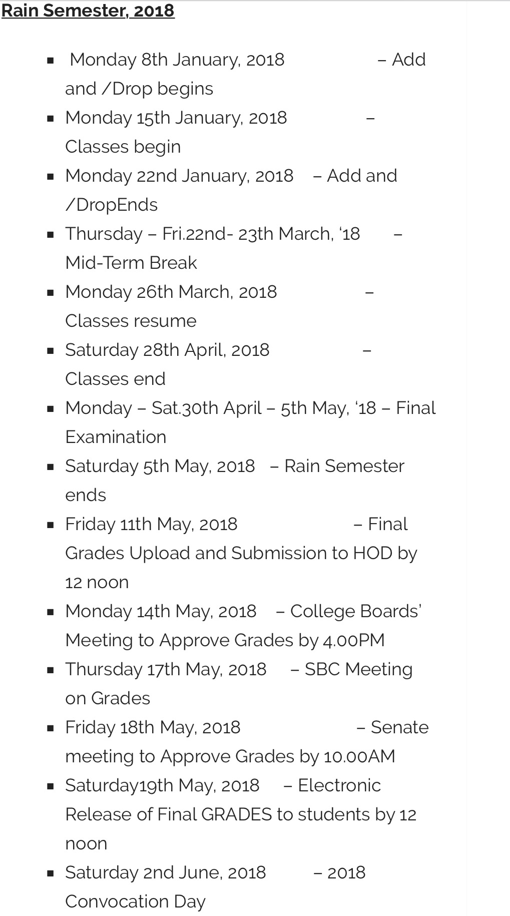 Kwasu academic calendar 2017/2018 AmasNigeria