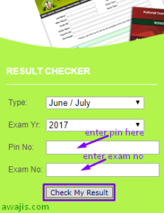 NECO SSCE RESULTS CHECKER